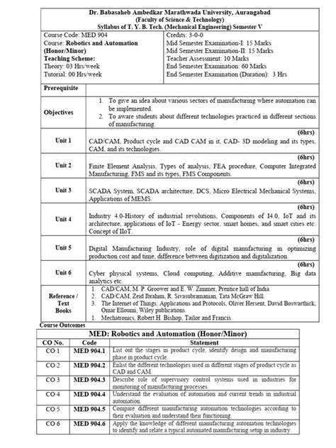 automation cnc machines and robotics syllabus|robotics and automation syllabus.